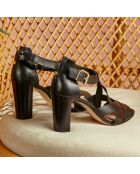 Sandales en Cuir Jalada noires - Talon 8 cm